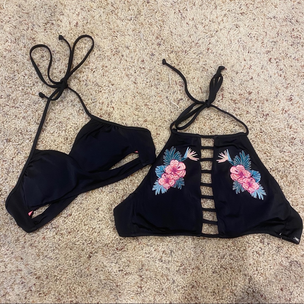 2 PINK swimsuit tops